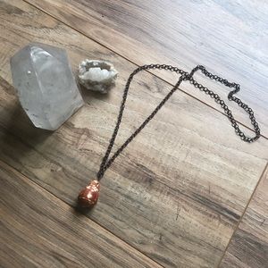 Cone Shell Pendant Copper Chain Beach Necklace
